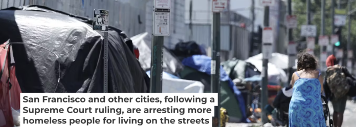 A person walks past a homeless encampment in the Skid Row community in Los Angeles in June 2024. Mario Tama/Getty Images A person walks past a homeless encampment in the Skid Row community in Los Angeles in June 2024. Mario Tama/Getty Images